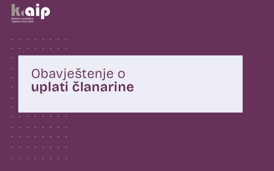 Obavještenje za uplatu članarine